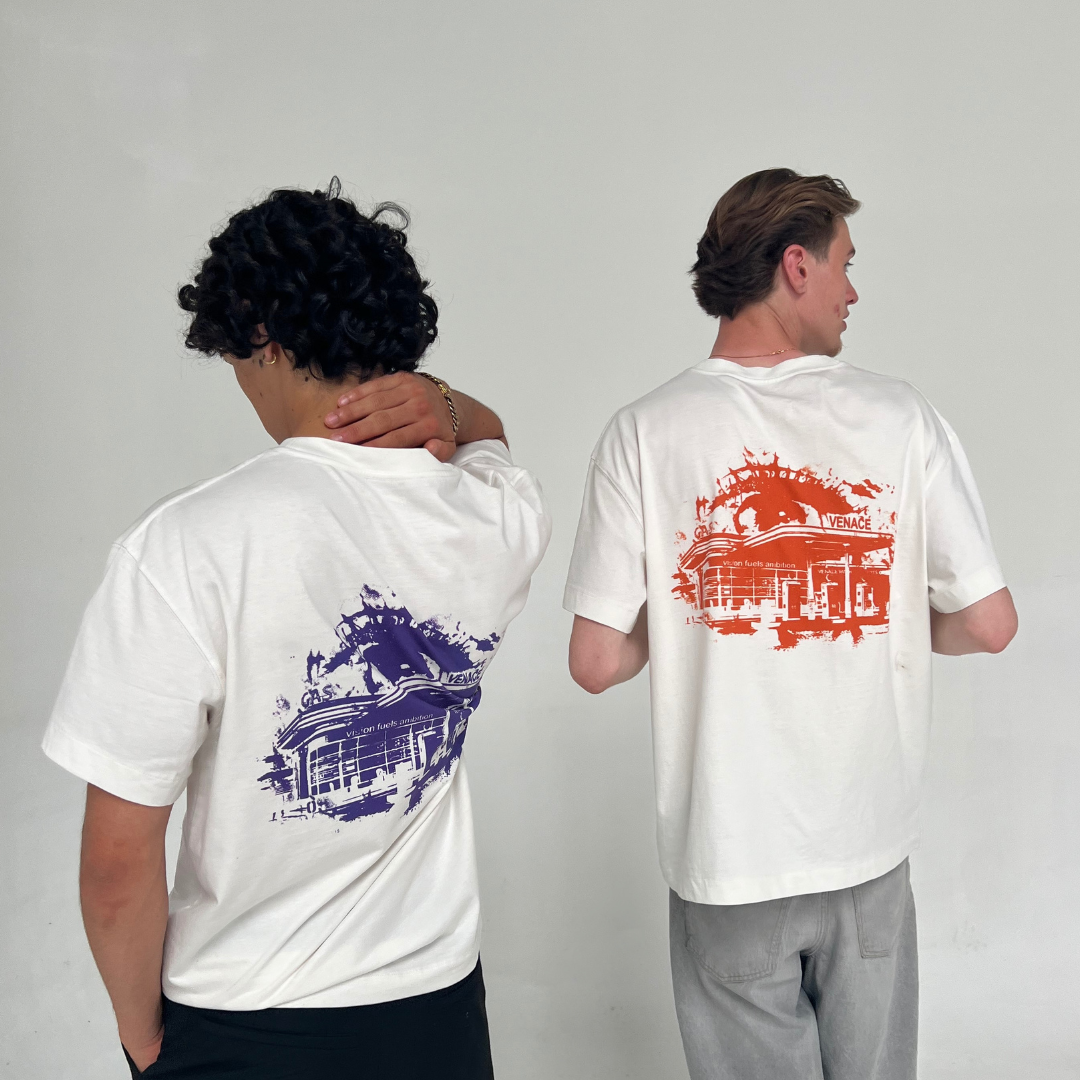 Venace "vision" tee white & orange