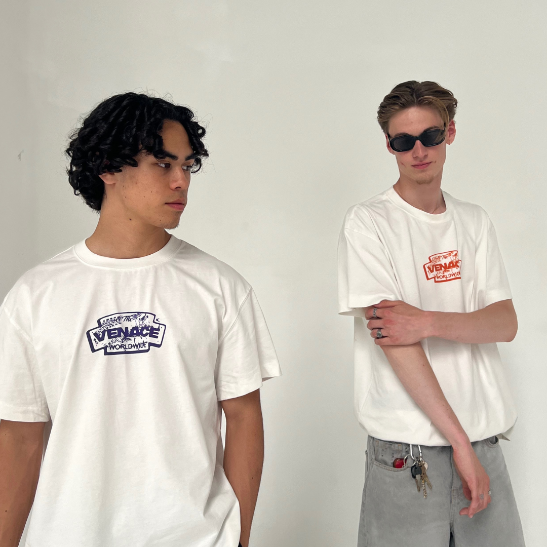 Venace "vision" tee white & orange
