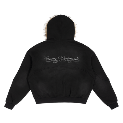 Venace "motion" detachable fur hoodie