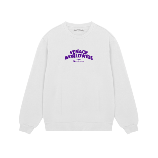 Venace "vision" sweater white & purple
